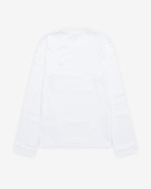 Play Comme des Garçons - Small Red Heart Long Sleeve T-Shirt - (White)