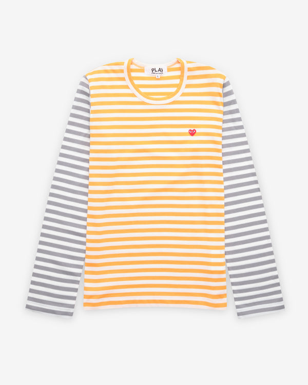 Play - Bi-Color Striped Long Sleeve T-Shirt - (Yellow/Grey)