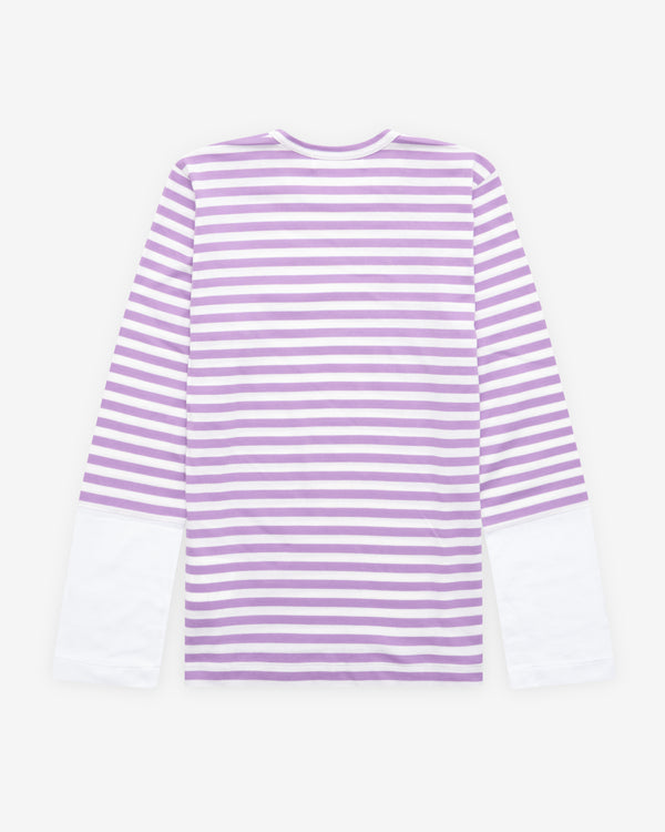 Play Comme des Garçons - Stripe White T-Shirt - (Purple)