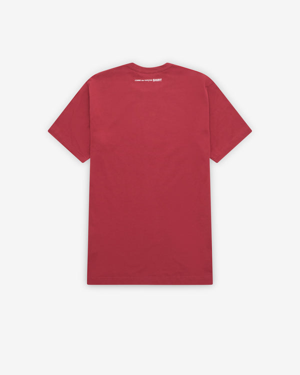 CDG Shirt - Men's Rear Logo T-Shirt - (Burgundy)