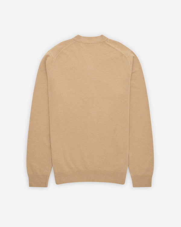 Play Comme des Garçons - White Heart Men’s Cardigan - (Camel)