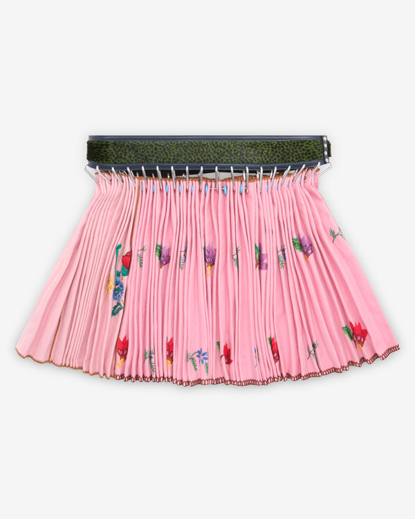 Chopova Lowena - Women's Table Cloth Folkloric Mini Carabiner Skirt - (Pink/Multi)