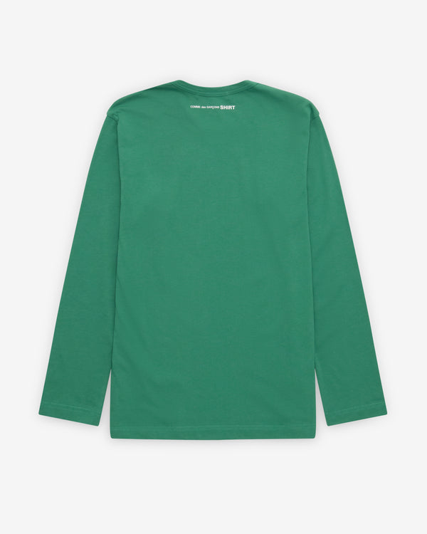 CDG Shirt - Men's Rear Logo Long Sleeve T-Shirt - (Green)
