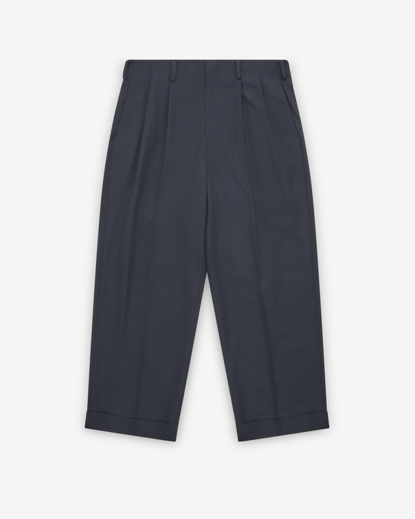 A.Presse - Men's Wool Wide Tapered Trousers - (Navy)