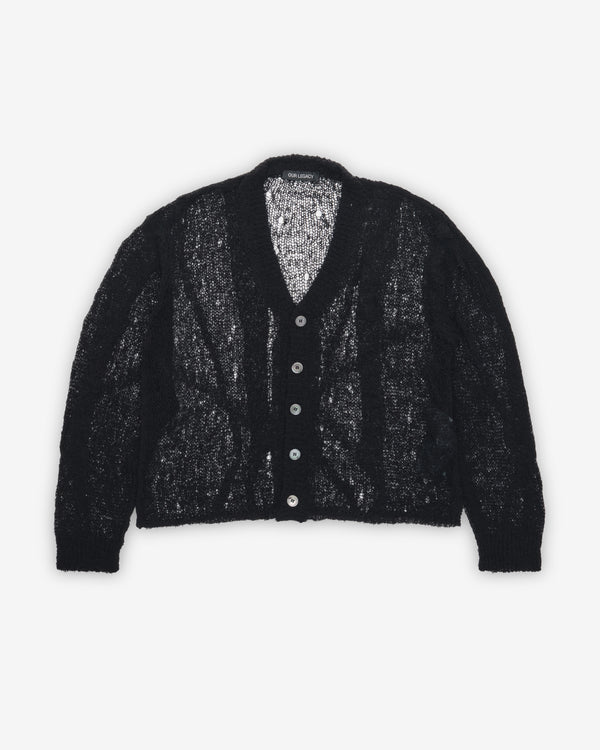 Our Legacy - Men's Academy Cardigan - (Black Ragged Open Linen)