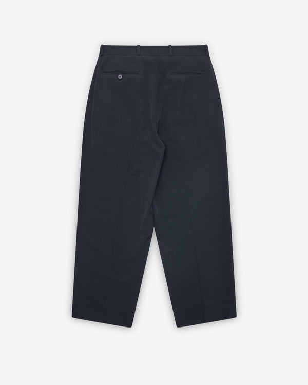 A.Presse - Men's Wool Rayon Wide Trousers - (Navy)