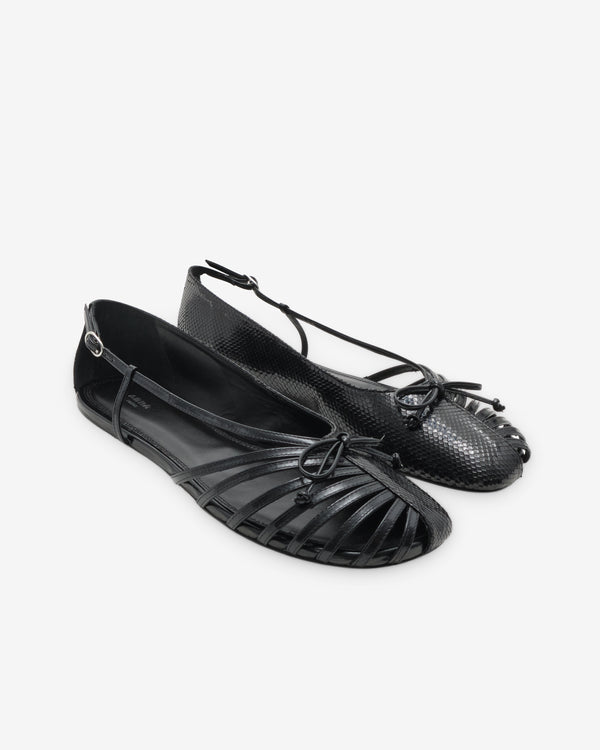 Abra - Women's Double Shoe Flats - (Black)