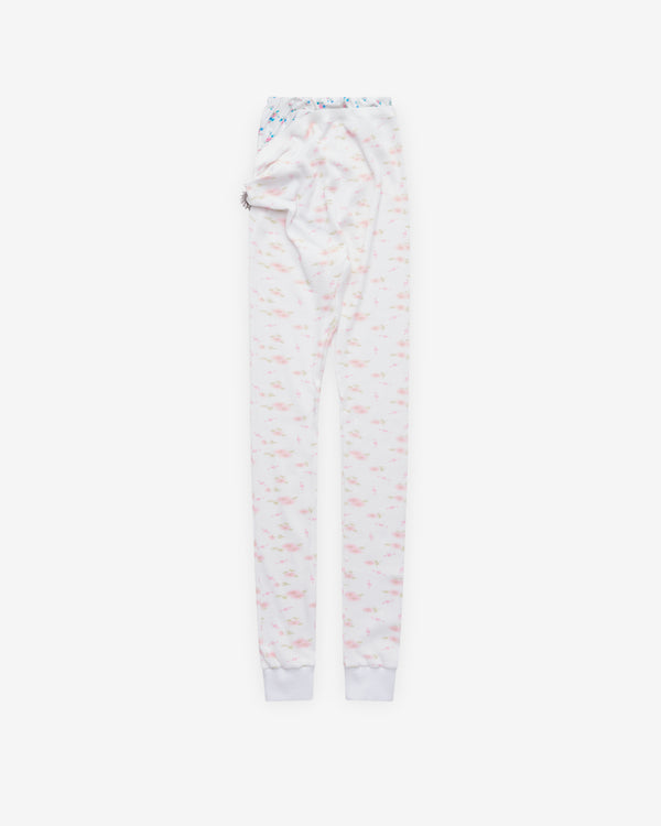 August Barron - Women's Pulled Down Leggings - (White/Floral)