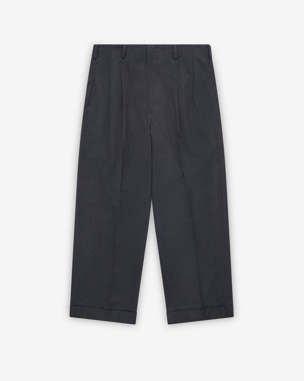 A.Presse - Men's Wool Wide Tapered Trousers - (Charcoal)