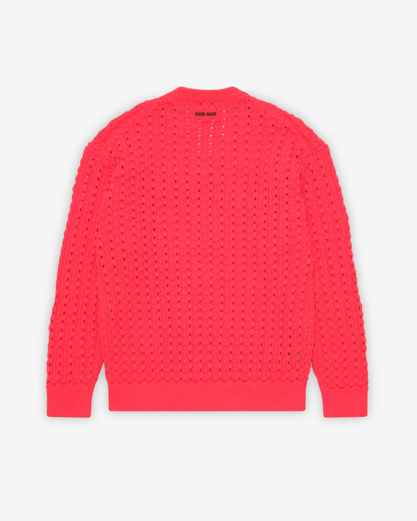 Miu Miu - Men's Technical Yarn V-Neck Sweater - (Red)