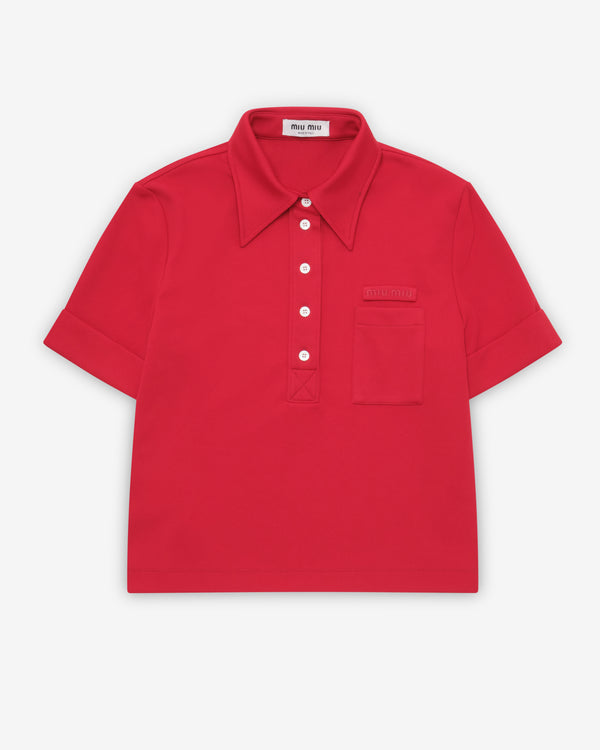 Miu Miu - Men's Technical Jersey Polo Shirt - (Ruby Red)