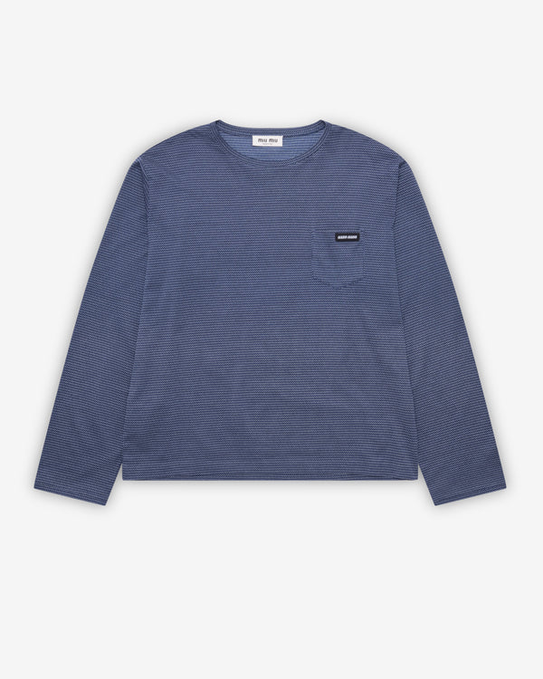 Miu MIu - Men's Jacquard Jersey T-Shirt - (Royal Blue/White)