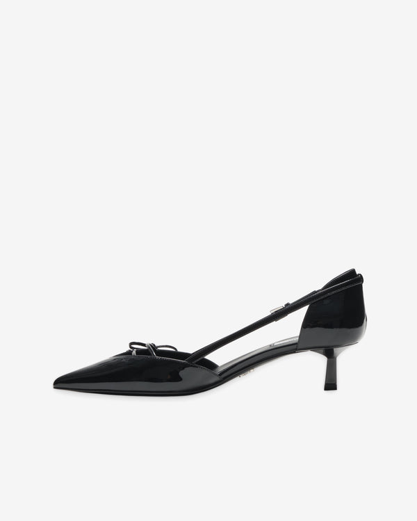 Prada - Women's Open Side Patent Leather Pumps - (Black)