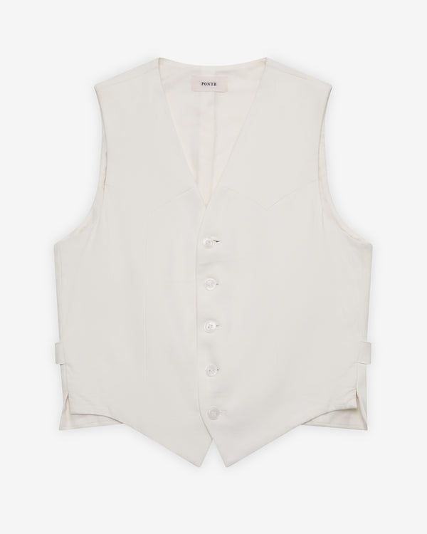 Ponte - Women's Leather Cowboy Waistcoat - (Ivory)