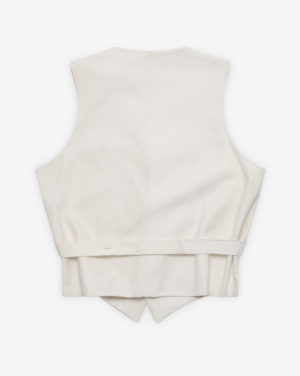 Ponte - Women's Leather Cowboy Waistcoat - (Ivory)