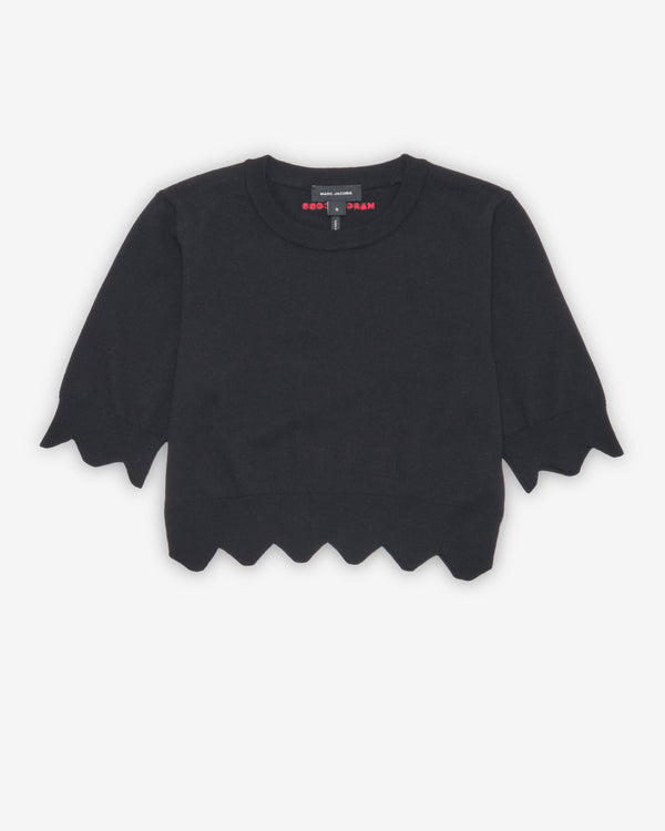 Marc Jacobs - Women's Scallop Daisy Crop Sweater - (Black)