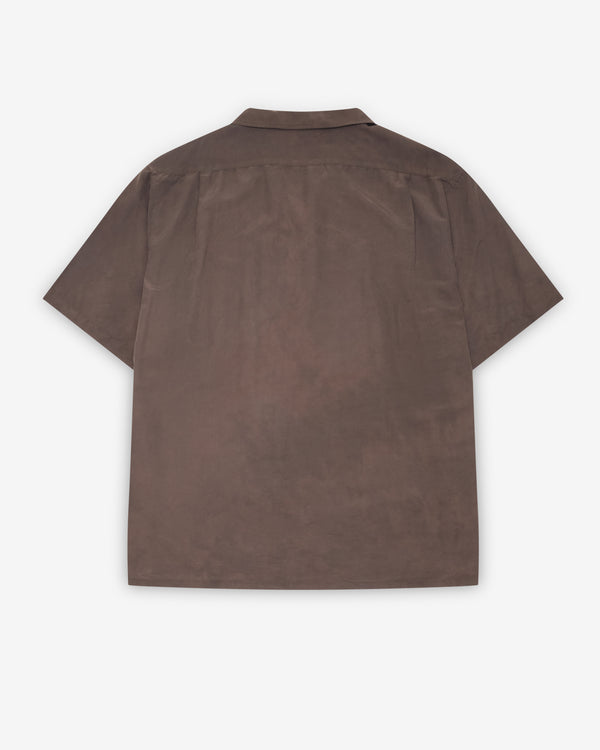A.Presse - Men's Natural Dyed Silk S/S Shirt - (Brown)