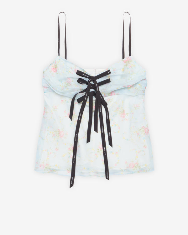 Marc Jacobs - Women's Blurred Floral Bow Top - (Blue Mist)