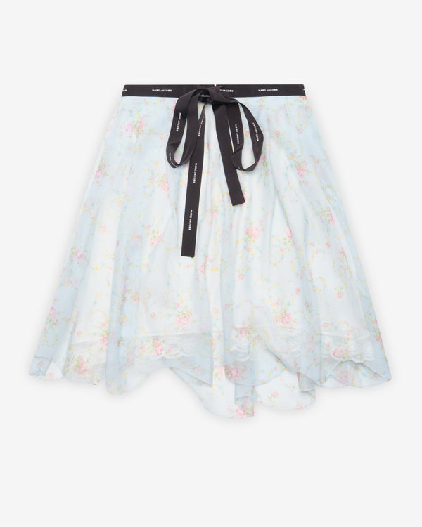 Marc Jacobs - Women's Blurred Floral Chiffon Skirt - (Blue Mist)
