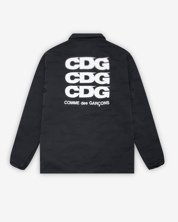 CDG - Pixelated Logo Coach Jacket - (Black)