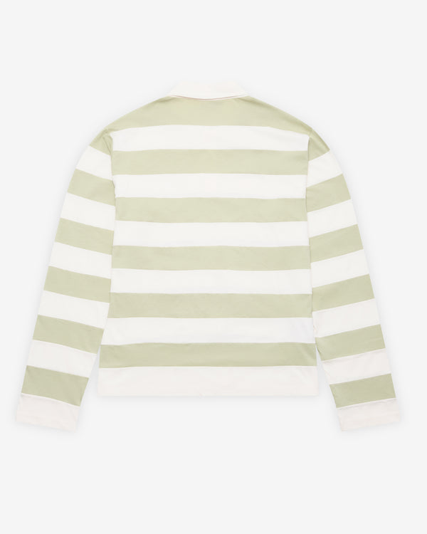 Miu Miu - Men's Striped Jersey Polo Shirt - (Pale Rose/Agave)