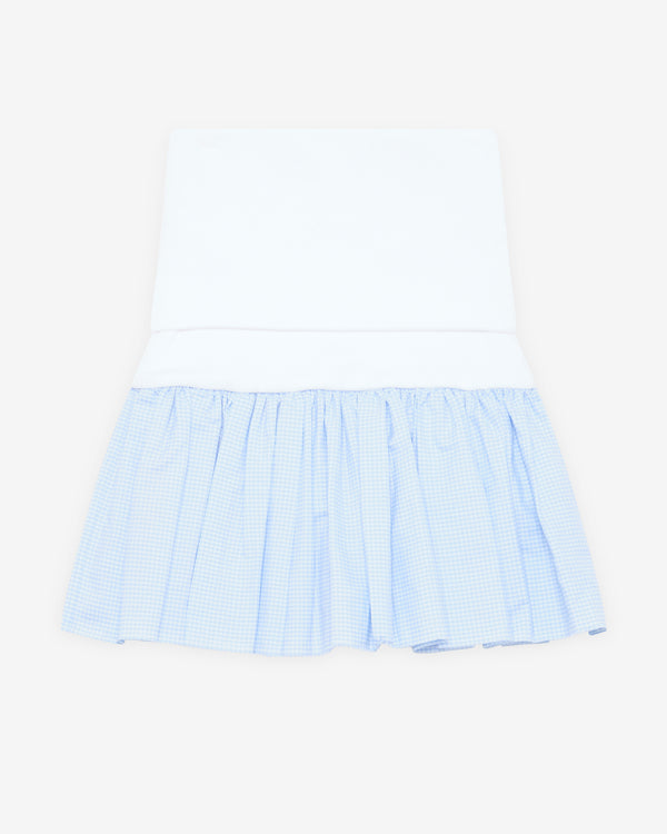 Miu Miu - Women's Poplin And Jersey Mini Skirt - (White/Blue)