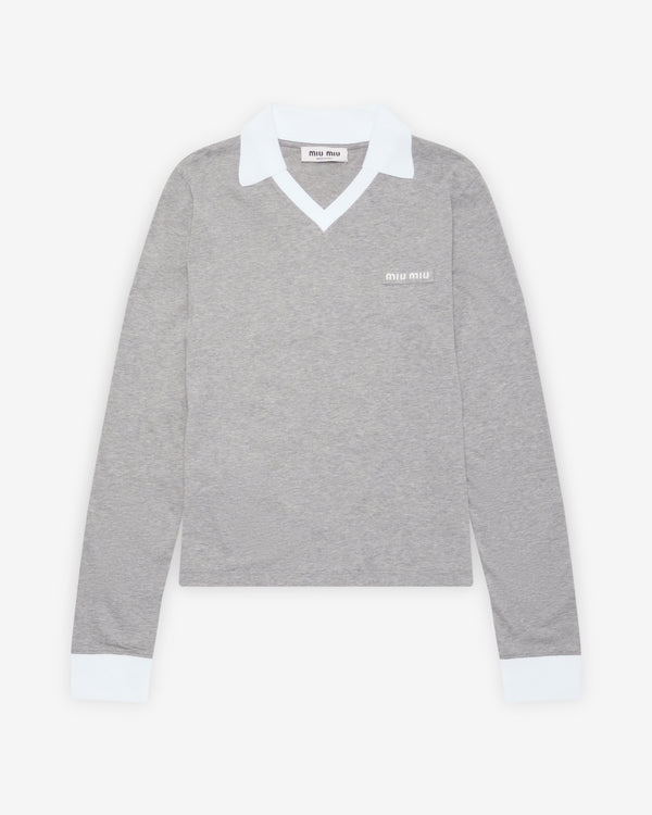 Miu Miu - Women's Polo Shirt - (Grey/White)