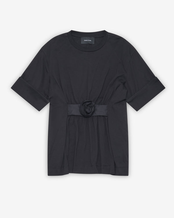 Simone Rocha - Women's Gathered Rose Wire Sleeve Boy T-Shirt - (Black)