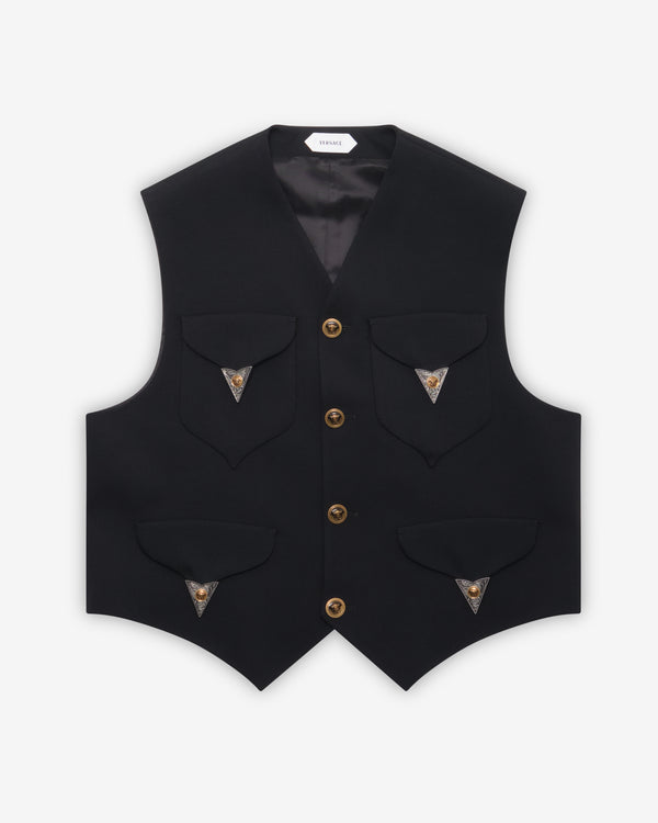 Versace - Men's Stretch Wool Vest - (Black)
