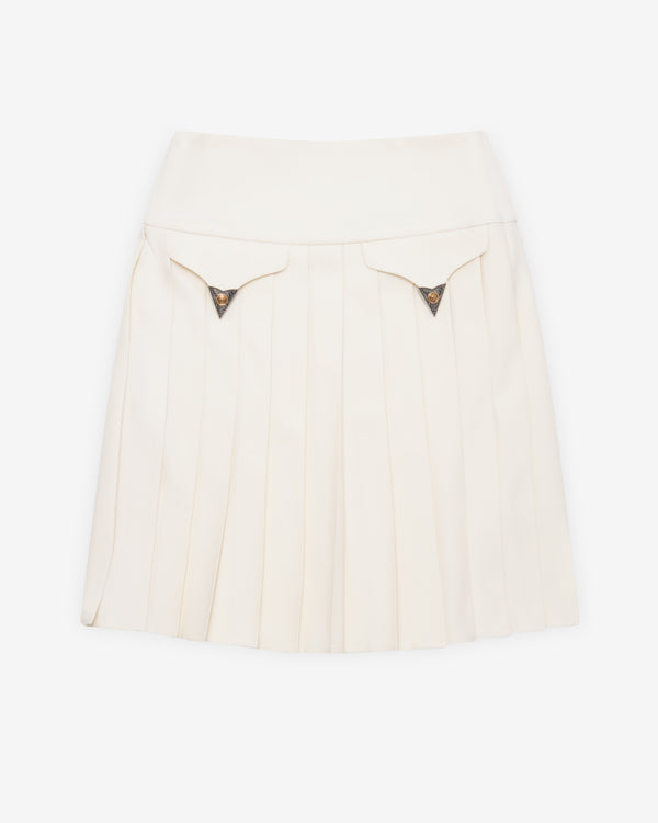Versace - Women's Pleated Wool Midi Skirt - (White)