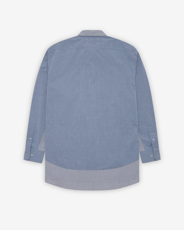 Maison Margiela - Men's Layered Button-Down Shirt - (Blue/Black)
