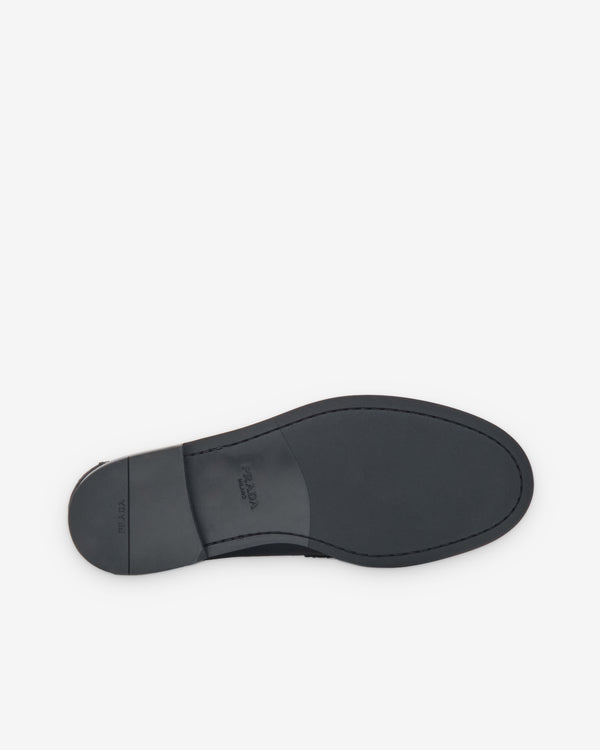 Prada - Men's Antiqued Leather Loafers - (Black/Tan)