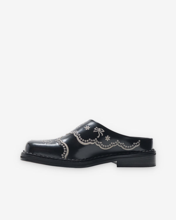 Simone Rocha - Men's Black Floral Lace Emboridered Mule - (Black)