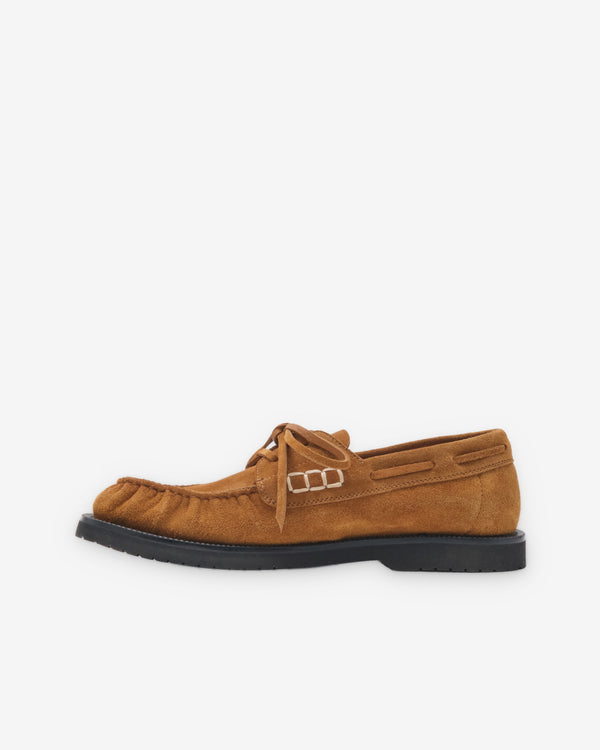 JW Anderson - Women's Ruffled Suede Boat Shoes - (Caramel)