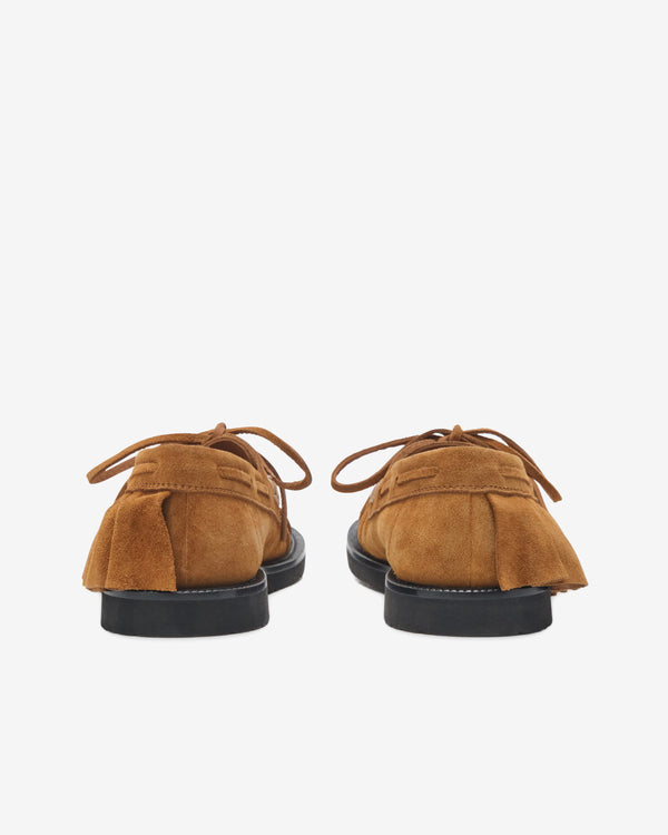 JW Anderson - Women's Ruffled Suede Boat Shoes - (Caramel)