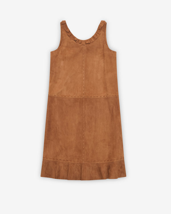 Miu Miu - Women's Waxed Suede Dress - (Cognac)