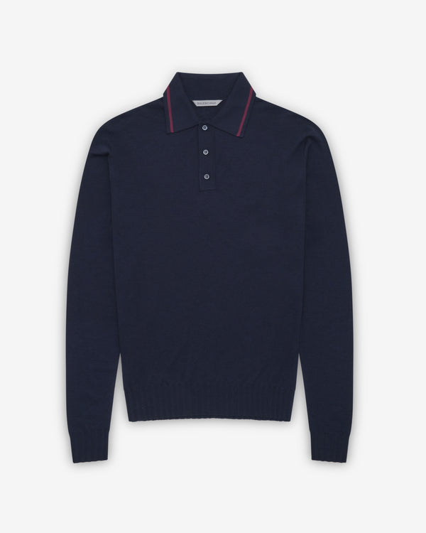 Balenciaga - Men's Knitted Long Sleeve Polo - (Navy)