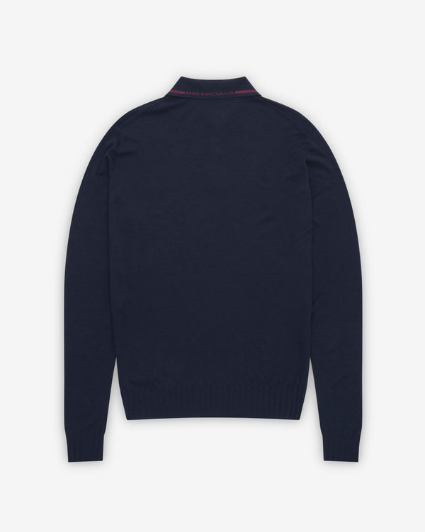 Balenciaga - Men's Knitted Long Sleeve Polo - (Navy)