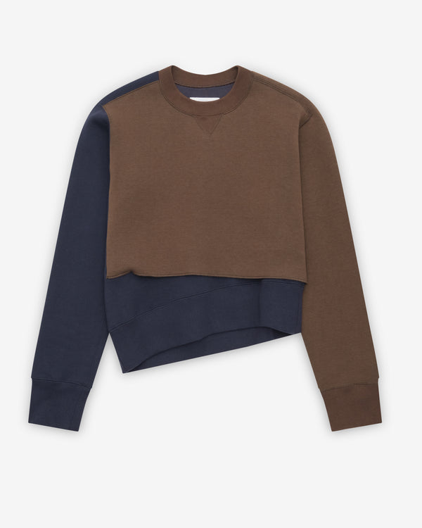 Sacai - Women's Sponge Sweatshirt - (Brown/Navy)