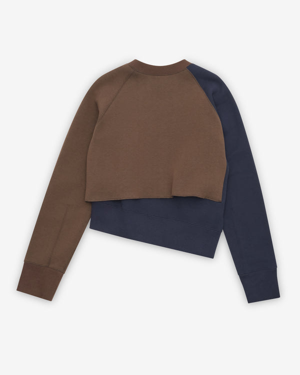 Sacai - Women's Sponge Sweatshirt - (Brown/Navy)