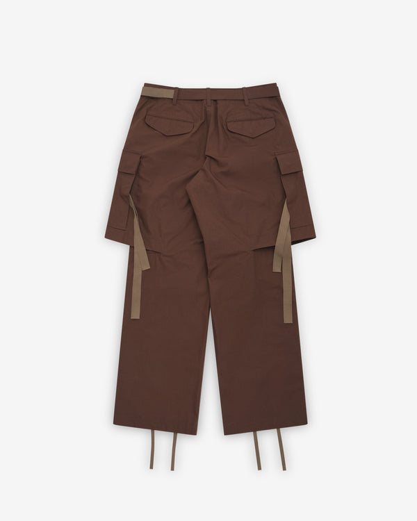 Sacai - Men's Rip Stop Pants - (Brown)