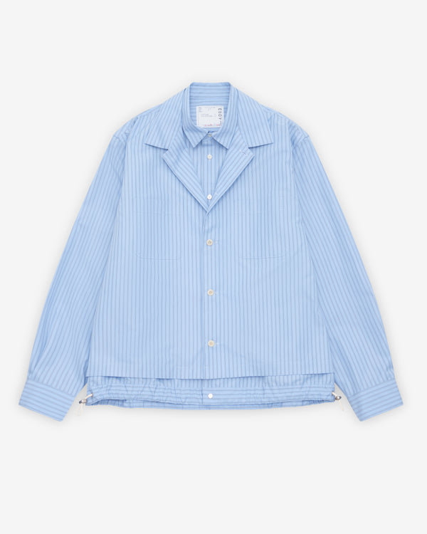 Sacai - Men's Poplin Shirt - (Light Blue Stripe)