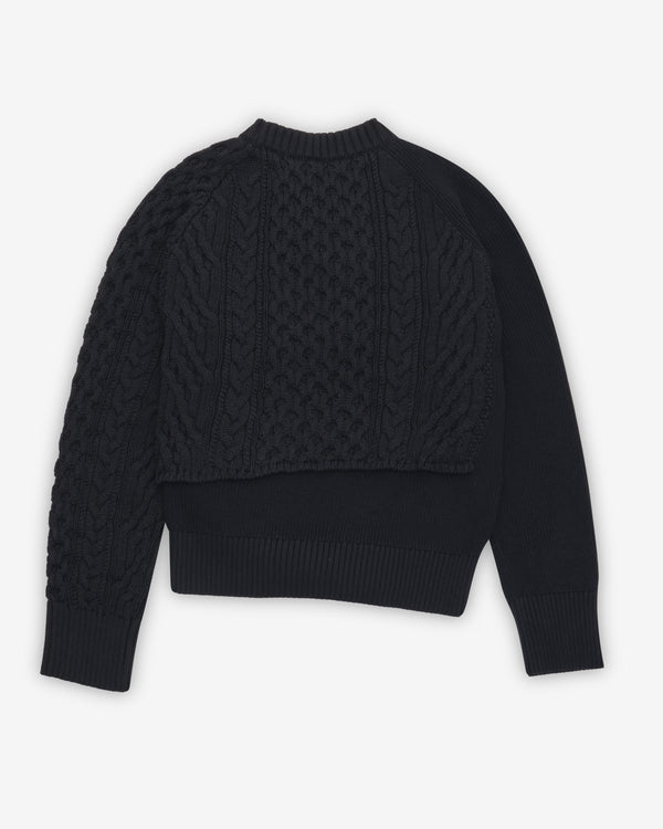 Sacai - Women's Cotton Cashmere Knit Pullover - (Black)