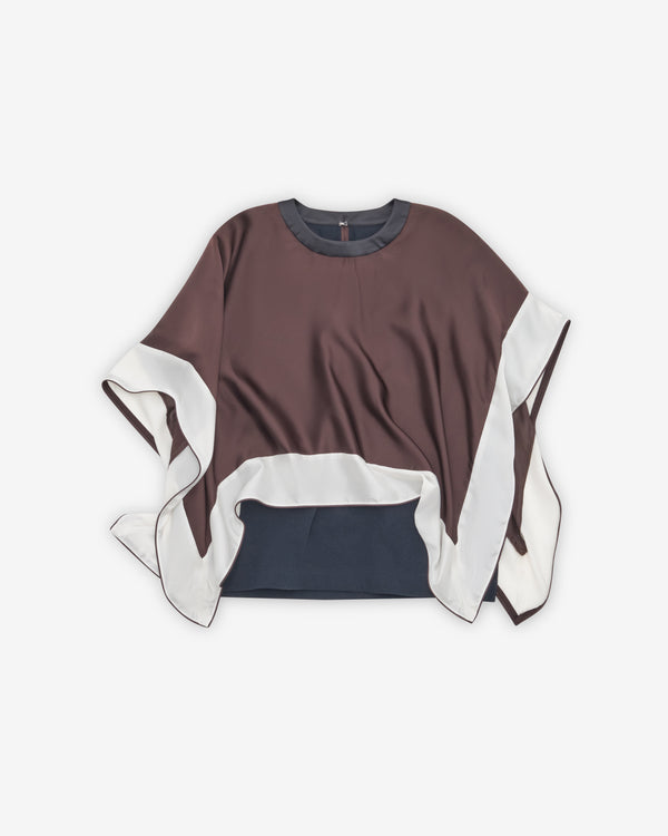 Sacai - Women's Pullover Jersey T-Shirt - (Brown/Navy)