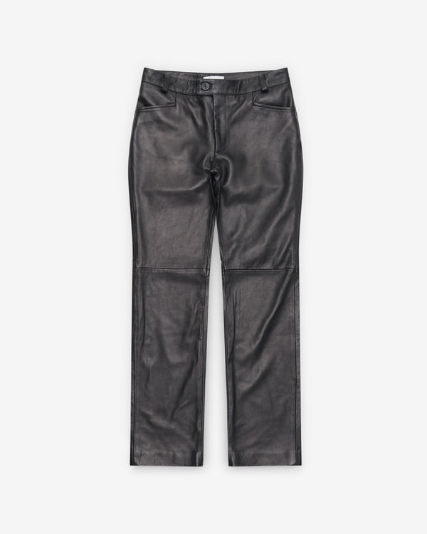 Ernest W. Baker - Men's Straight Fit Leather Trousers - (Black)