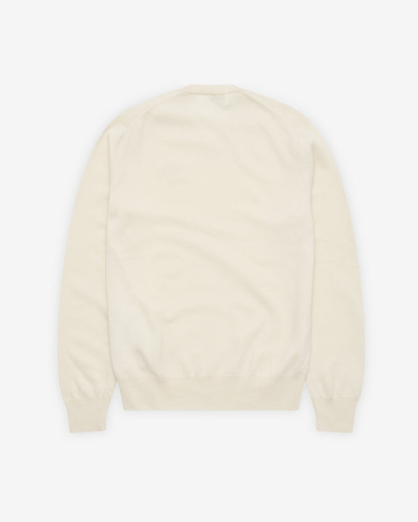 Play - Small Pink Heart V-Neck Sweater - (Natural)