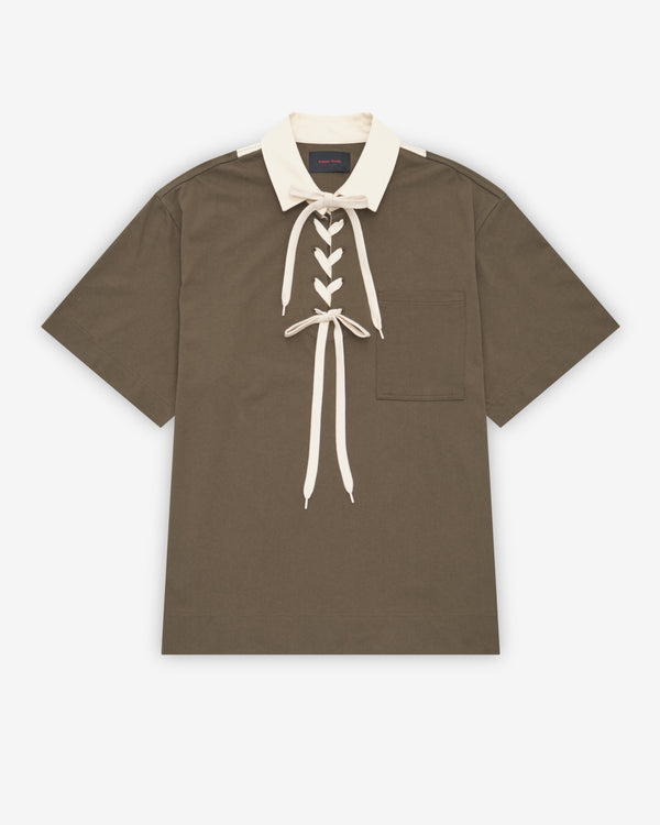 Simone Rocha - Men's Lace Up Rugby Polo - (Khaki)