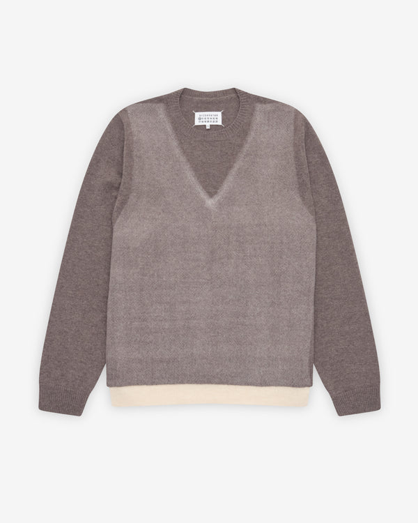Maison Margiela - Men's Crewneck Sweater - (Mud/Ecru)