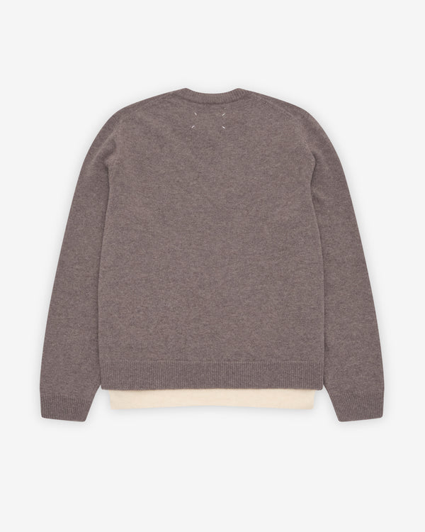 Maison Margiela - Men's Crewneck Sweater - (Mud/Ecru)