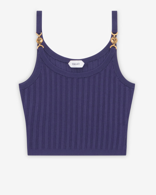 Versace - Women's Stretch Viscose Mesh Ribbed Knit Top - (Purple)